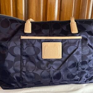 Coach Deep Purple and Tan Women's Bag